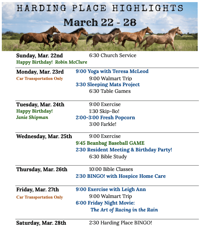 Highlights March 22-28