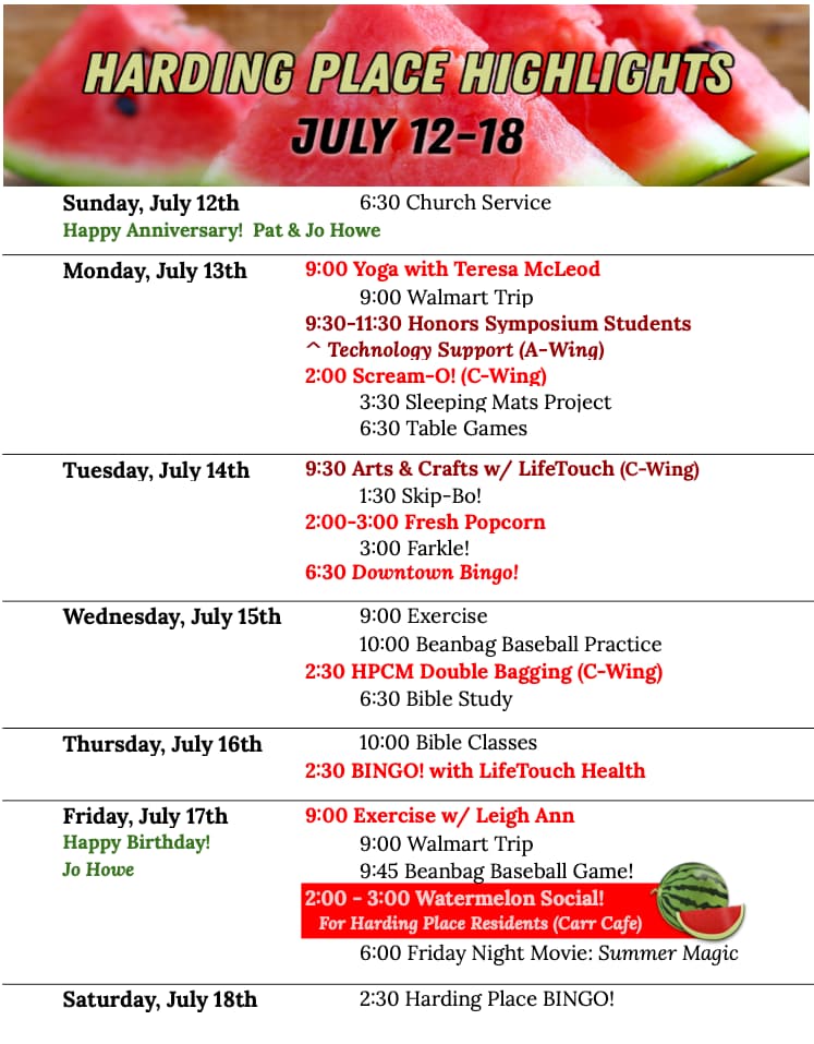 highlights july 12-18